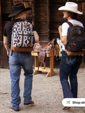 Wrangler Black and Brown Padded Backpack with Suede Base